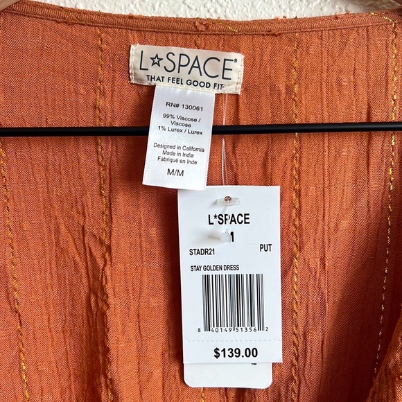 NEW! L SPACE Stay Golden Dress in Putty Size Medium - Picture 8 of 9
